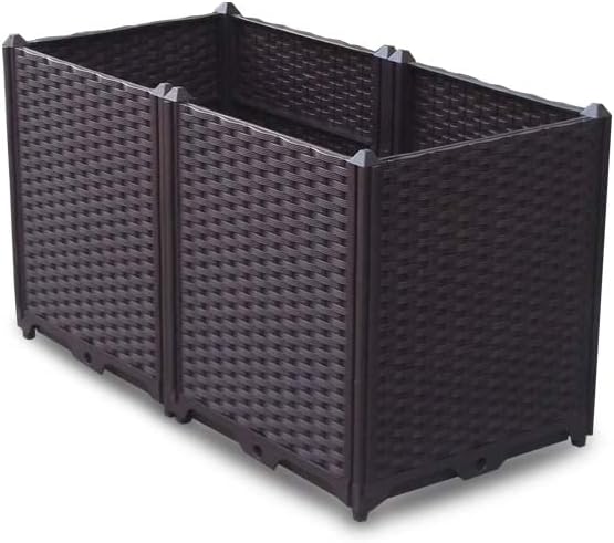 YSUEFIJO Outdoor Raised Garden Bed Raised Garden Bed Kit Plastic Planter Box Indoor Rectangular Planter Raised Beds for Vegetables for Flowers Herbs Fruits