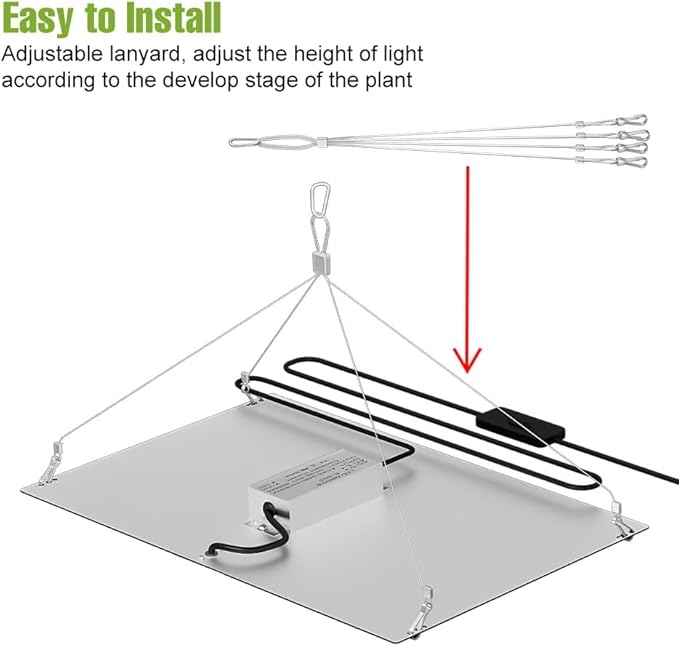 2Pack 300W LED Plant Cultivation Lights AC100-277V Sunlight Hydroponic Seeds Fill Lamp UV/IR Greenhouse Tent Succulent Flowers Fruits Potting Cactus Vegetable Planting Light US Plug with Hook Hanging