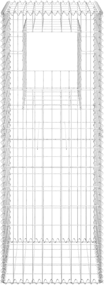 Gabion Basket Post Galvanized Steel Planter Raised BedGabion Raised Bed to Fill with Rocks or Gravel 19.7x19.7x55.1 Iron -AA