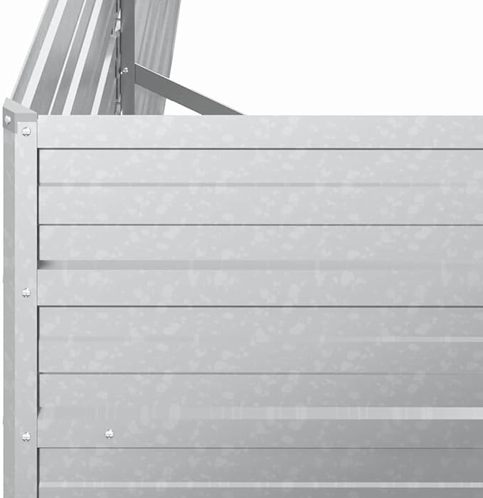 Garden Raised Bed Silver Galvanized Steel 63 Large Rectangular Outdoor Planter for Vegetables Herbs Flowers Durable Garden Beds