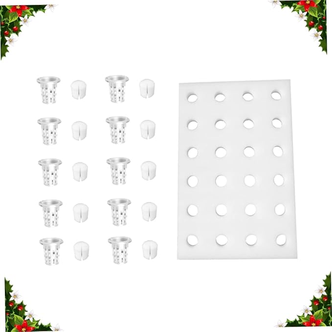 BESPORTBLE 1set Soil Hydroponic Planting Tray Set Cylinder Sponge Cups Floating Gardening System for Greenhouse Vegetable Cultivation Includes Planting Baskets and Sponge Tray