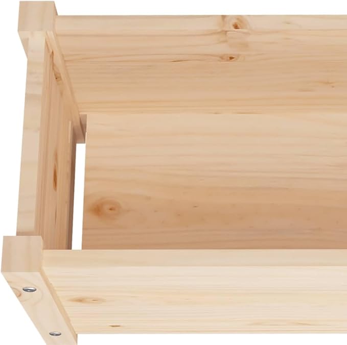 23.6x23.6x12.2 in Rustic Pinewood Planter Box Solid Wood Outdoor Garden Beds Rectangular Flower Box for Patio Balcony Terrace Herb &amp Tomato Growing