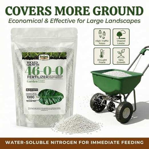 Old Cobblers Farm™ Wicked Growth 46-0-0 Fertilizer - Eco-Conscious Formula for Thriving Gardens and Farms and for Greener Healthier Plants (5 lbs | 10 lbs | 15 lbs | 20 lbs) (20 lbs)