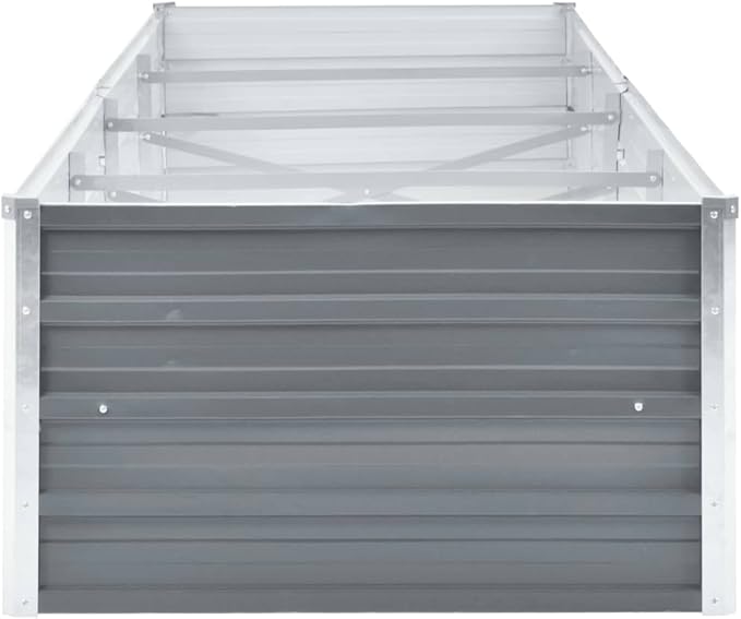 Outdoor Garden Raised Bed Galvanized Steel Metal Outdoor Garden Raised Planter Box for Flowers Vegetables Fruits Herbs Gray 126x31.5x17.7