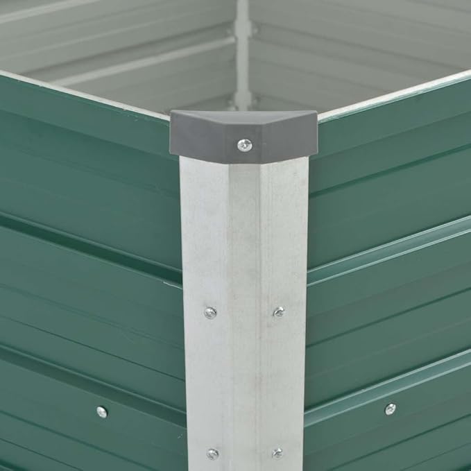 Hexagonal Green Galvanized Steel Raised Garden Bed 50.8x50.8x30.3 Inch Planter for Outdoor Plants Weathered Finish Easy Assembly Durable Gardening Solution