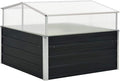 Garden Raised Bed with Greenhouse Outdoor Planting Boxes Suitable for Indoor and Outdoor Flowers and Plants 39.4x39.4x33.5 Anthracite