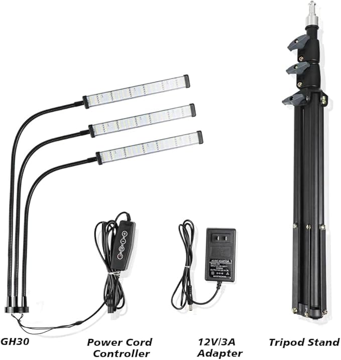 Grow Light with Stand150W 252 LEDs 6000K Full Spectrum White Floor Lamp UV Plant Lights for Indoor Plants5 Dimmable Levels &amp Auto On/Off Timer 4 8 12 Hrs