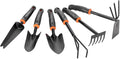 POPETPOP 6pcs Garden Tools Shovel Rake Hoe Hoeing Rake Iron Tool Skid Handle for Home Balcony