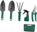 Garden Shovels and Rakes Gardening Tool Set with Pruning Shears 5pcs Portable Hand Tool Kit for Planting and Weeding with Storage Case