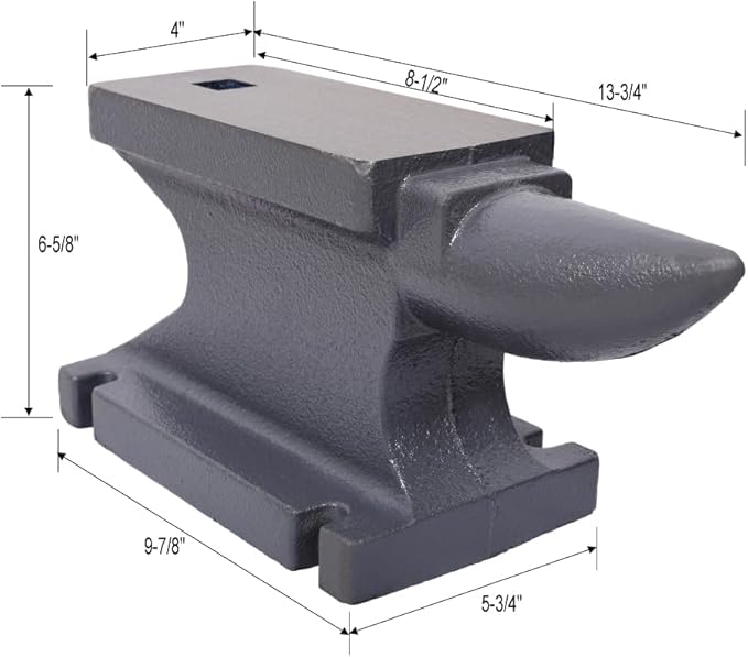 Cast Iron Anvil Single Horn Anvil with 8.5 x 4 Inch Countertop and Stable Base Luxebough High Hardness Blacksmith for Bending Shaping Forging Premium Rugged Design (55LB)