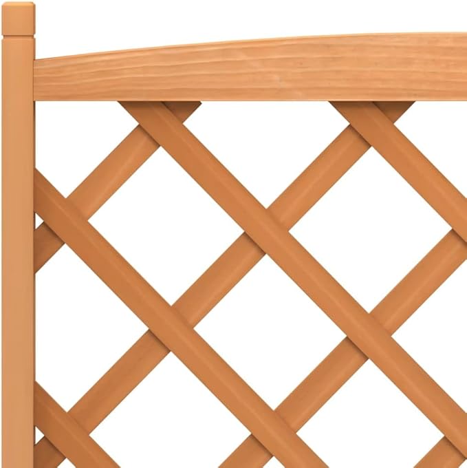 Fir Wood Raised Garden Bed with Trellis and Wheels 35.4 inch Planter Brown Rectangular Outdoor Elevated Garden Box for Patio Balcony Terrace