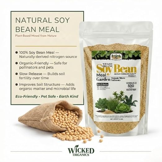Old Cobblers Farm™ Wicked Organics Soy Bean Meal - Slow-Release Plant Nutrition for Strong Growth &amp Healthier Soil – (5 lbs | 10 lbs | 15 lbs | 20 lbs)(5lbs)