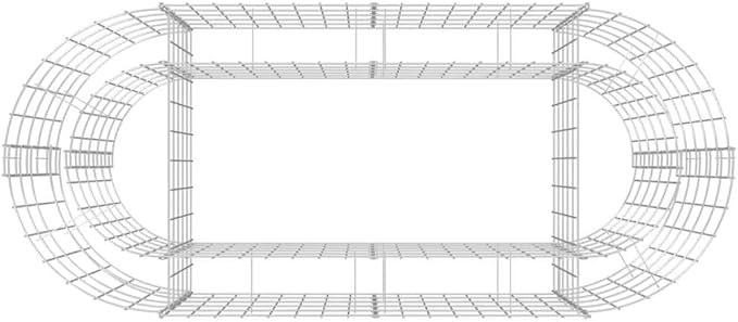 Galvanized Gabion Raised Bed Planter 47.2 x 47.2 x 19.7 in Silver Rectangular Metal Garden Fence Alternative Outdoor Privacy Screen for Garden Patio Balcony