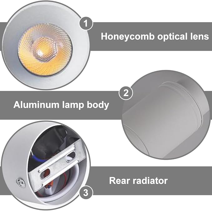 Adjustable Ceiling Spotlight 5w Spot Light Exposed Mounted Led Flush Mount Lights Directio l Spotlights Accent Lighting Artwork Display Lamps
