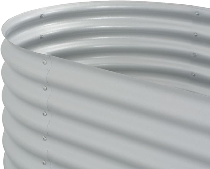 SKM Garden Raised Bed 400x80x44 cm Galvanised Steel Silver (Weight-26KG)