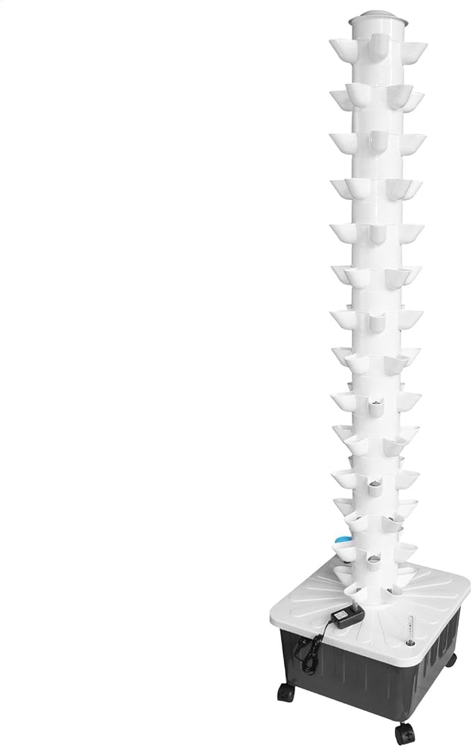 14 Tiers Hydroponic TowerVertical Hydroponic Garden Tower with Pump and Removable Water Tank70 Slots Vegetable Growth Planter Hydroponics Growing System for Indoor Plants Standalone House