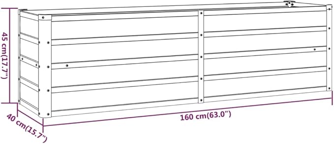 Corten Steel Garden Raised Bed Metal Planter Garden Boxes Outdoor Steel Planter Box for Vegetables Flowers Herbs Rusty 63x15.7x17.7 Corten Steel-226