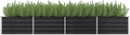 Galvanized Garden Raised Bed Kit Outdoor Galvanized Planter Garden Boxes for Vegetables Large Planter Raised Beds Anthracite 126x31.5x17.7 Galvanized Steel