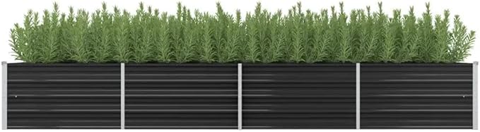 Cultivation RoomPatio Garden Home DecorVegetable planters for Porch PatioDurable and Long-LastingGarden Raised Bed Anthracite 126x31.5x17.7 Galvanized Steel