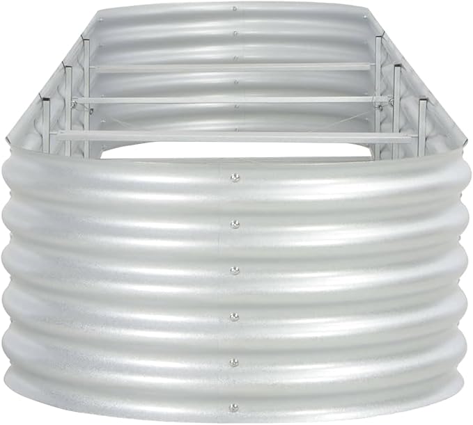 SKM Garden Raised Bed Garden Raised Bed 157.5x31.5x17.3 Galvanised Steel Silver