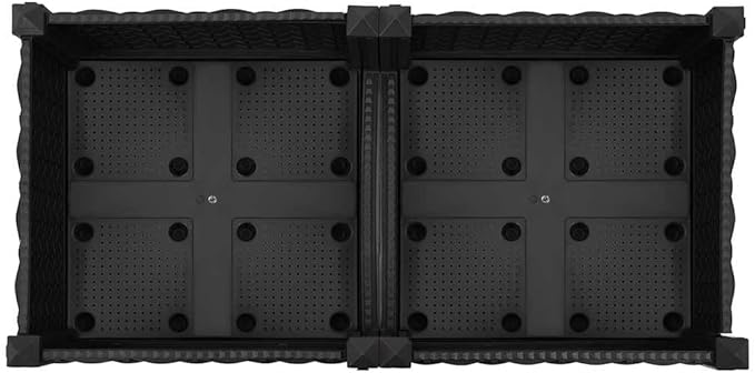 Raised Garden Bed Black 31.5x31.5x28 PP Planter Box Matte Rectangular Planter for Outdoor Easy-Assemble Patio Box for Herbs Flowers Vegetables
