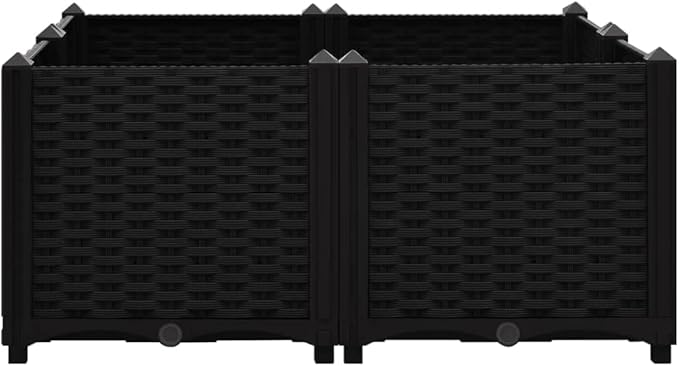 Raised Bed Outdoor Planter Garden Bed Polypropylene Raised Garden Bed Raised Planter Bed Raised Plant Containers for Fresh Vegetables Herbs Flowers 31.5 x 31.5 x 15