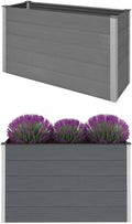 Garden Raised Bed WPC Planter Boxes Outdoor Garden Bed Outdoor Gardening and Planting Ideal for Vegetables and Plants 59.1x19.7x35.8 Gray