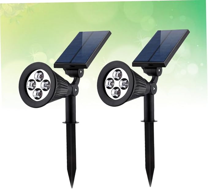 2pcs Lights Decorative Ground Plug Outdoor Solar Spotlights for Garden Pathway