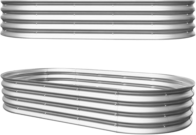 Beaunicorn 2Pcs 6x3x1ft Galvanized Raised Garden Bed Heavy Duty Planter Raised Beds for Outdoor for VegetablesFlowers &ampHerbs Rust-Resistant Metal Garden Bed Easy Assembly