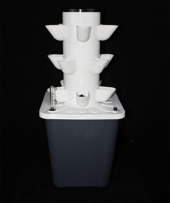 30 Holes Vertical Hydroponic Tower Growing System with Pump and Timer Garden Aeroponic Growth Kit for Herbs Fruits and Vegetables