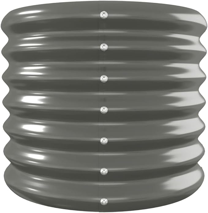 YAFF Garden Raised Bed Grey Powder-Coated Steel LargeLawn &amp GardenGardeningPots &amp Planters318884