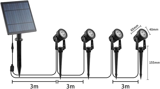 Solar Spot LightsOutdoor Landscape Lights Dusk to Dawn Solar UplightsIP65 Waterproof Outdoor Spot Lights for Yard Pathway Garden Tree Decoration (Warm White)