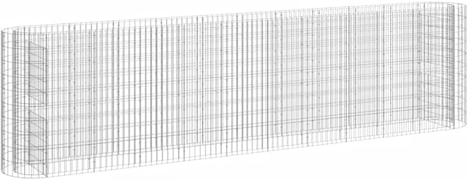 Gabion Raised Bed Silver Galvanized Steel Extra Large Planter Box for Outdoor Plants 157.5x157.5x39.4 Inch Garden Bed