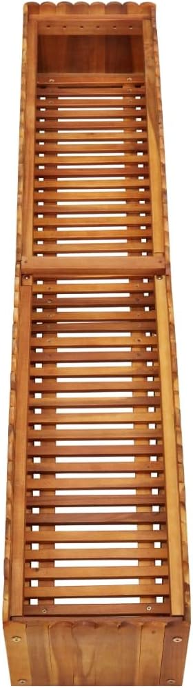 Raised Garden Bed 59.1x59.1x9.8 in Outdoor Rectangular Planter Box Solid Acacia Wood Oiled Finish with Drainage for Patio Balcony Herbs Flowers