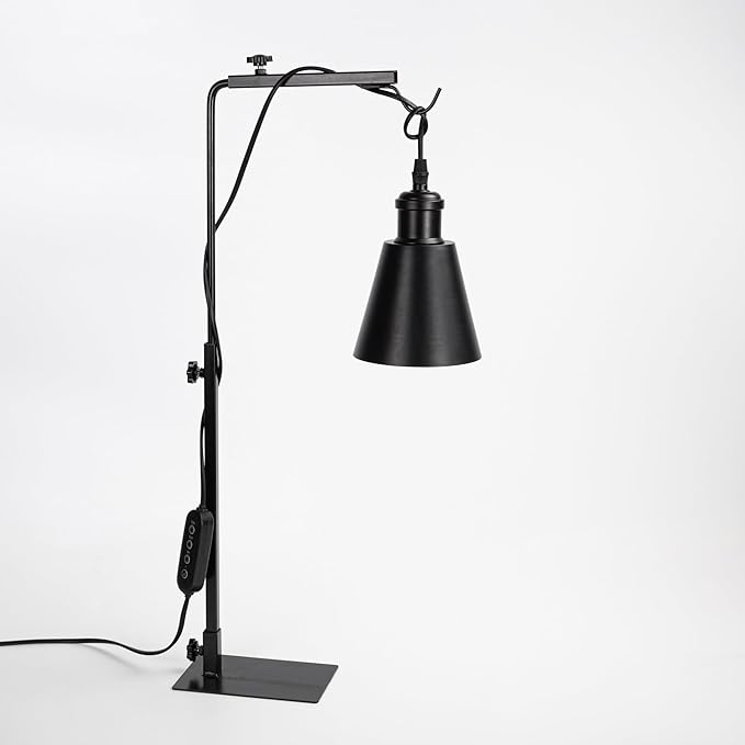 Free Standing Plant Grow Red &amp BlueLighting Adjustable Height 15 Feet Plug Timer Switch Cord Black Shade Vintage Style for Plants Growing Indoor Gardening
