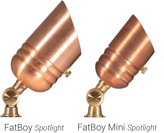 VOLT Fat Boy 12V Outdoor Mini Spotlight (Copper) with 5W 2700K Warm White 400 Lumen MR16 LED Bulb for Low Voltage Landscape Lighting of Yard Lawn Garden Patio Trees &amp House