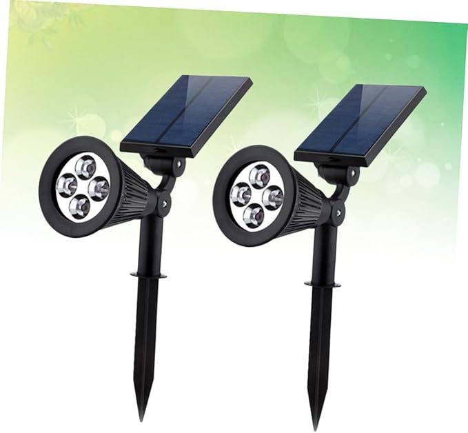 DOITOOL 4pcs Solar Spotlights LEDs RGB Landscape Lamp Automatic Dusk Dawn Lighting for Outdoor Lawn Patio Driveway Garden Easy Ground Installation