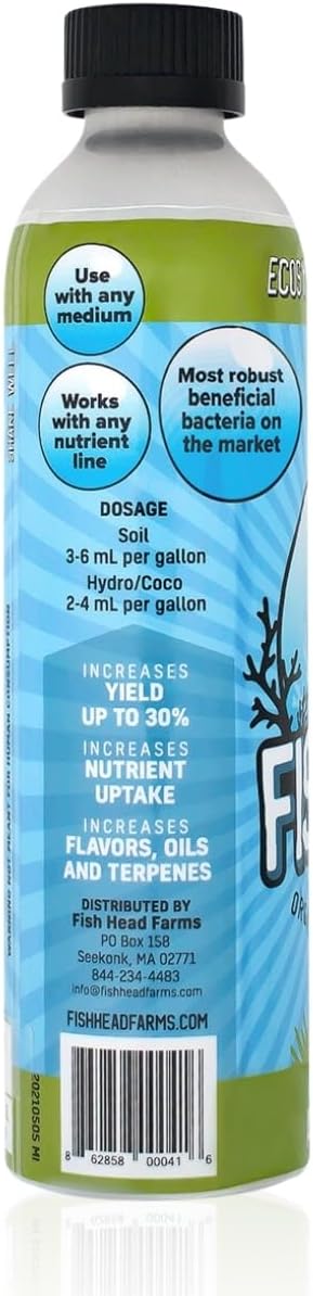 Fish Head Farms Organic Soil Conditioner-Organic Fertilizer for Increased Yield and Flavor-Plant Fertilizer Plant Nutrients for Soil Soilless Hydroponic Farming-Garden Fertilizer-250 Millimeter