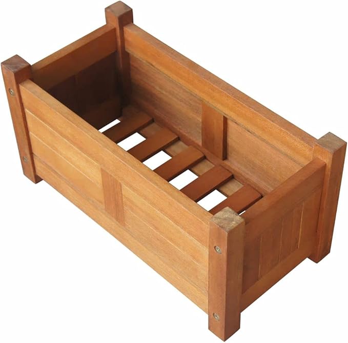 Garden Raised Bed Acacia Wood 19.7x9.8x9.8Elevated Wood Planter for Growing Fresh Herbs Vegetables Flowers Succulents &amp Other Plants at HomeGreat for Outdoor Patio Deck Balcony