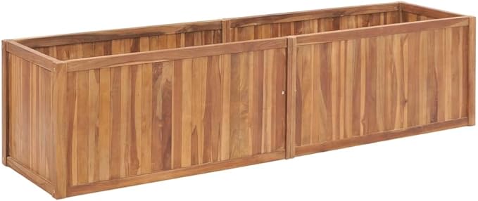 Wooden Garden Raised Bed Wood Outdoor Garden Planter Box for Vegetables Fruits Herb Grow Yard Gardening 78.7x19.7x19.7 Solid Teak Wood