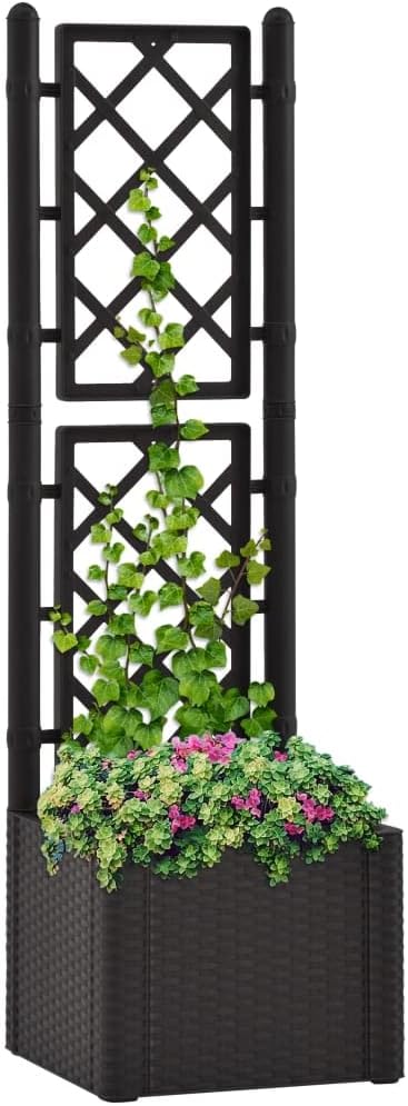 Garden Raised Bed PlanterGarden BedGalvanized Raised Garden BedPlanter Raised bedsGalvanized Planterwith Trellis and Self Watering System Anthracite