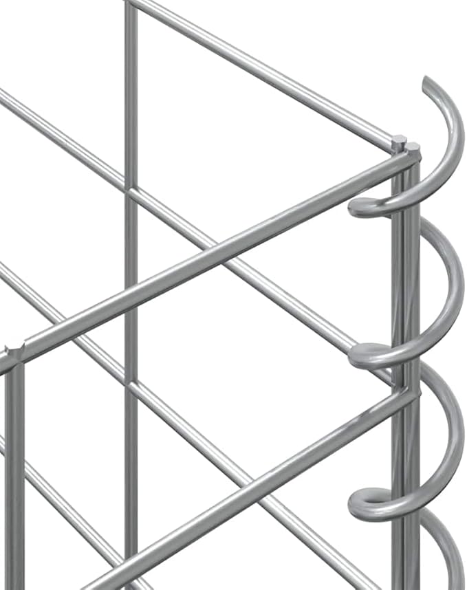 3-Pack Gabion Raised Garden Bed Silver Iron 11.8x11.8x19.7 in Rustic Planter Box for Elevated Outdoor Vegetable Flower Patio Use
