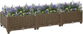 Raised Garden Bed 47.2x15.7x9.1 Polypropylene Planter Box for Outdoor Plants Durable Brown Gardening Solution