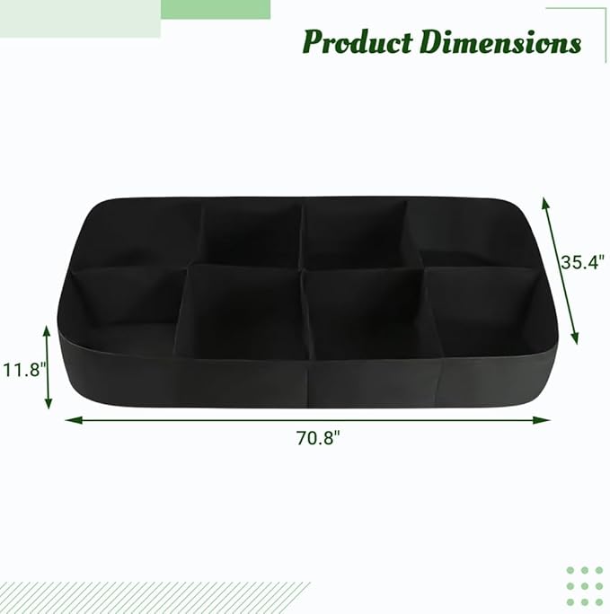 Raised Garden Bed Fabric Planter 128 Gallon 8-Grid Garden Grow Bag Non-Woven Felt For Vegetables &amp Plants