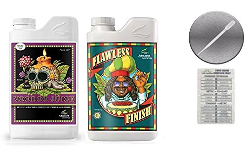 Advanced Nutrients Voodoo Juice and Flawless Finish 4 Liter Bundle with Conversion Chart and 3ml Pipette
