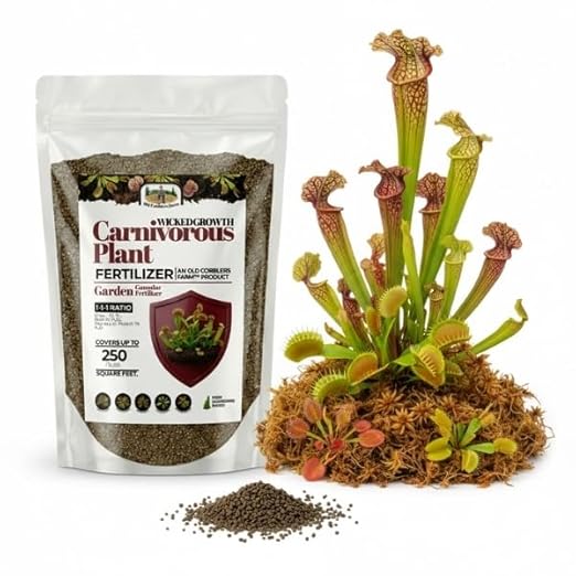 Old Cobblers Farm™ Wicked Growth Carnivorous Plants Fertilizer - Tailored nutrients for Sensitive Insect-Eaters Like Flytraps and Pitcher Plants (5 lbs | 10 lbs | 15 lbs | 20 lbs) (5 lbs)