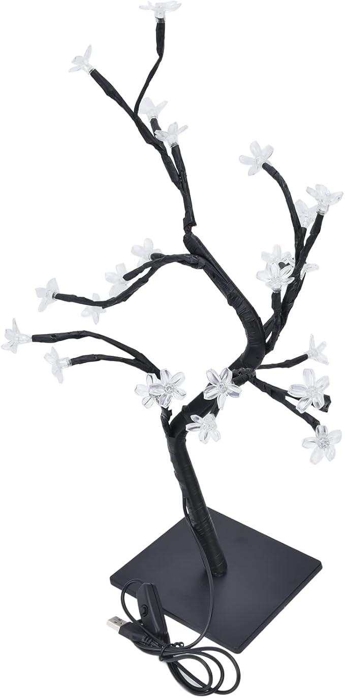 Lamp LED Cherry Tree Lamp USB ed Bonsai with 24 Warm White LEDs ficial Tree Lamp for Home G Pla Base with ible Branches