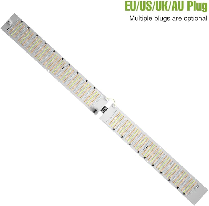 2Packs 800W Full Spectrum Dimmable Growth Light with High-Efficiency Diodes for Indoor Plants Germination Seedling/Fruiting Hydroponic Sunlike Lights for Supplemental Lighting with Detachable Hooks