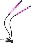 SagaSave LED Grow Light for Indoor Plants Full Spectrum Clip Double Head Plant Growing Lamp with 3 Light Modes and 3 Timing Levels 3/9/12 Hr Auto On Off (2 Head)