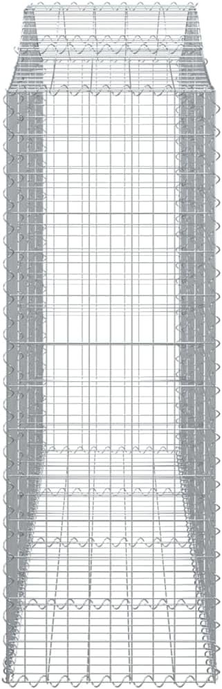 Two-Pack 78.7 x 78.7 x 63 in Silver Galvanized Iron Gabion Basket Set Modern Industrial Outdoor Planter Box Holds Stones Plants for Garden Patio Terrace